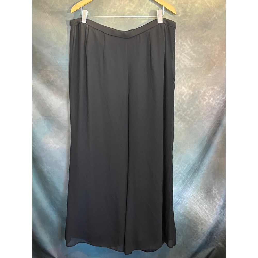 R&M‎ Richards Woman Black Wide Leg Palazzo Dress Pants Size 16W Polyester Lined